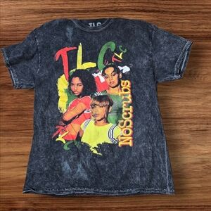 TLC No Scrubs Washed Out Black Graphic T-Shirt